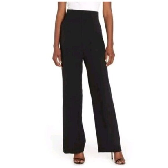 Eliza J Wide Leg Dress Pants Black Women’s Size 10 High Rise Evening Career - Picture 3 of 14